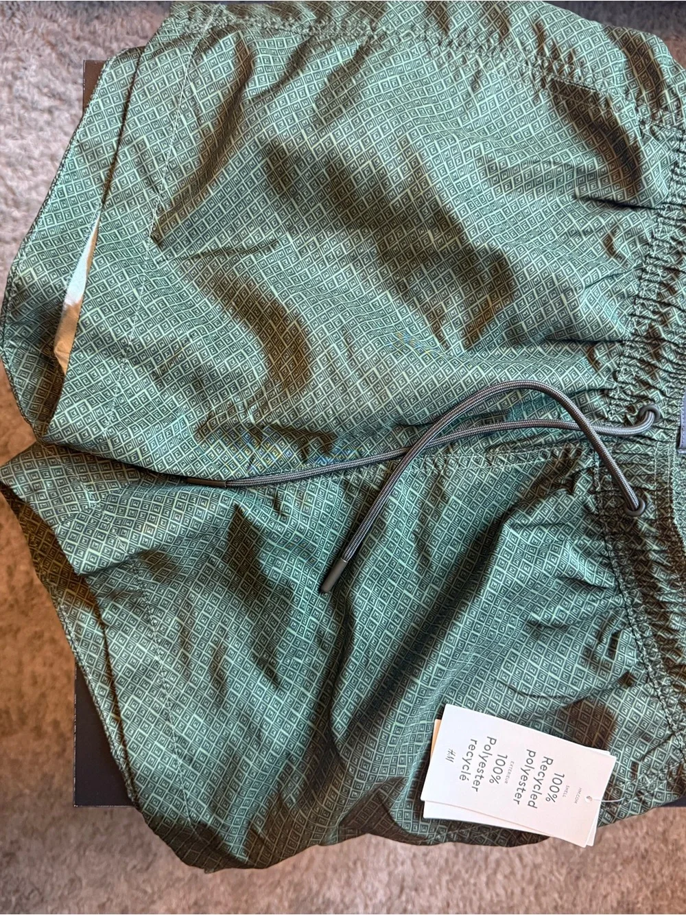 H&M Olive Green Diamond Print Shorts